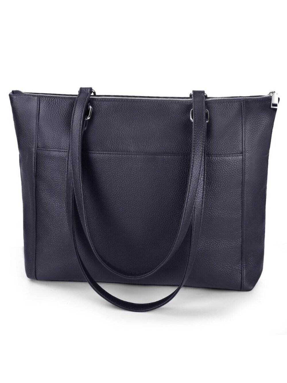 NWT! Befen Navy Blue Genuine Leather Large Laptop & Tote Bag
